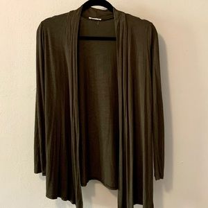 Green draped cardigan, size small/medium